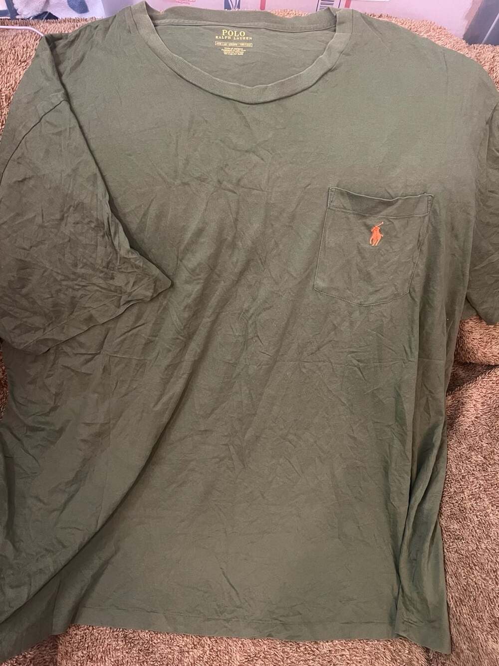 Polo Ralph Lauren Men's Olive Green Pocket T-Shirt Size 4XB